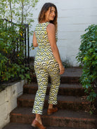 AUDREY pant Geo Shell Olive and Navy - Lesley Evers - audrey - audrey fall25 - Bottoms