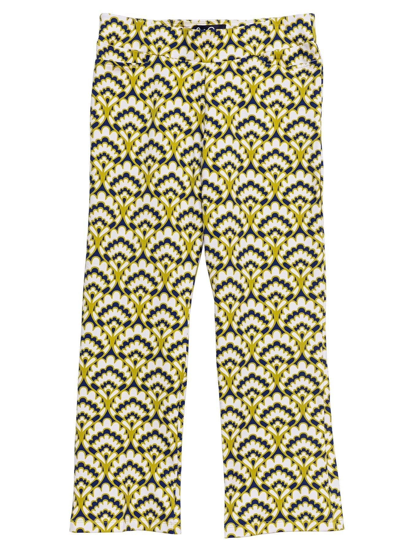 AUDREY pant Geo Shell Olive and Navy – Lesley Evers