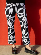 AUDREY pant Ribbon Black and White - Lesley Evers - audrey - Black - Bottoms