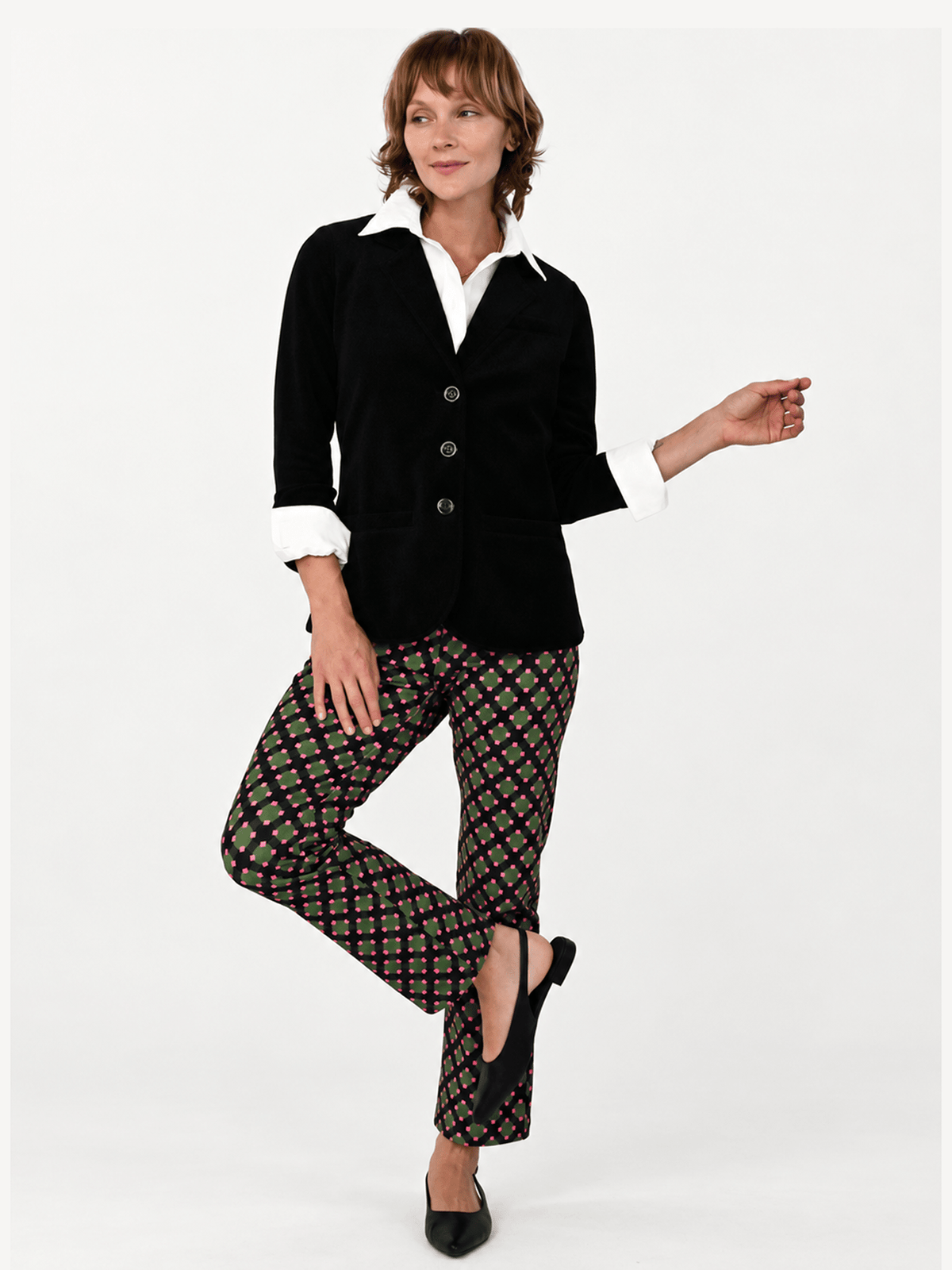 AUDREY pant Sorrento Pink and Green - Lesley Evers-audrey-audrey fall25-Bottoms