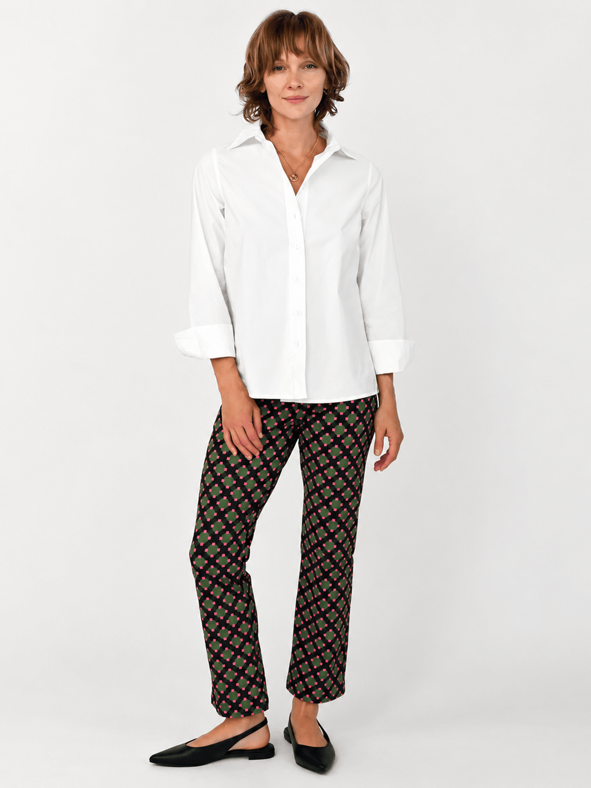 AUDREY pant Sorrento Pink and Green - Lesley Evers-audrey-audrey fall25-Bottoms
