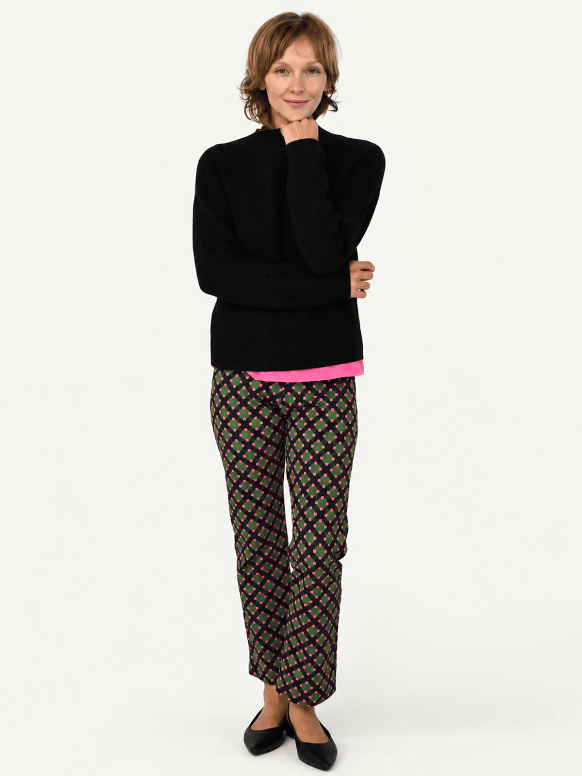 AUDREY pant Sorrento Pink and Green - Lesley Evers-audrey-audrey fall25-Bottoms