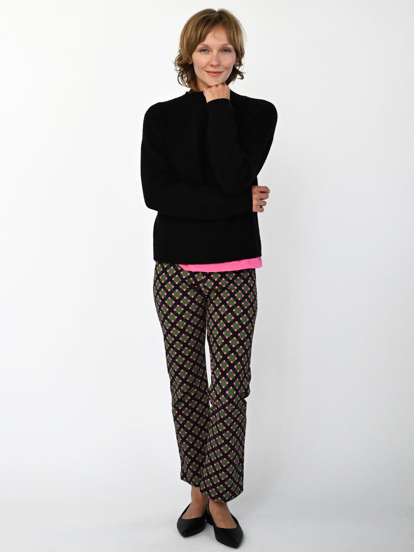 AUDREY pant Sorrento Pink and Green - Lesley Evers-audrey-audrey fall25-Bottoms
