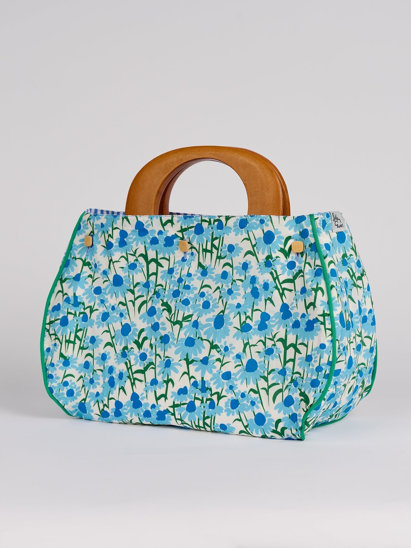 BAG COVER Echinacea Blue & Pinstripe Blue and White - Lesley Evers-Accessories-birds-Bonnie cover