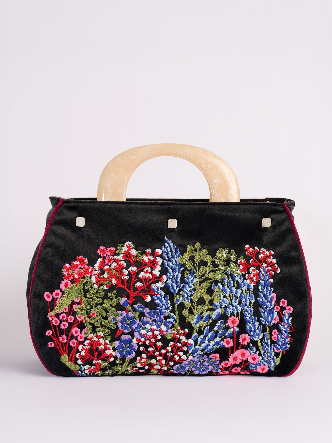 BAG COVER embroidered velvet Spring Meadow - Lesley Evers - Accessories - birds - Bonnie cover