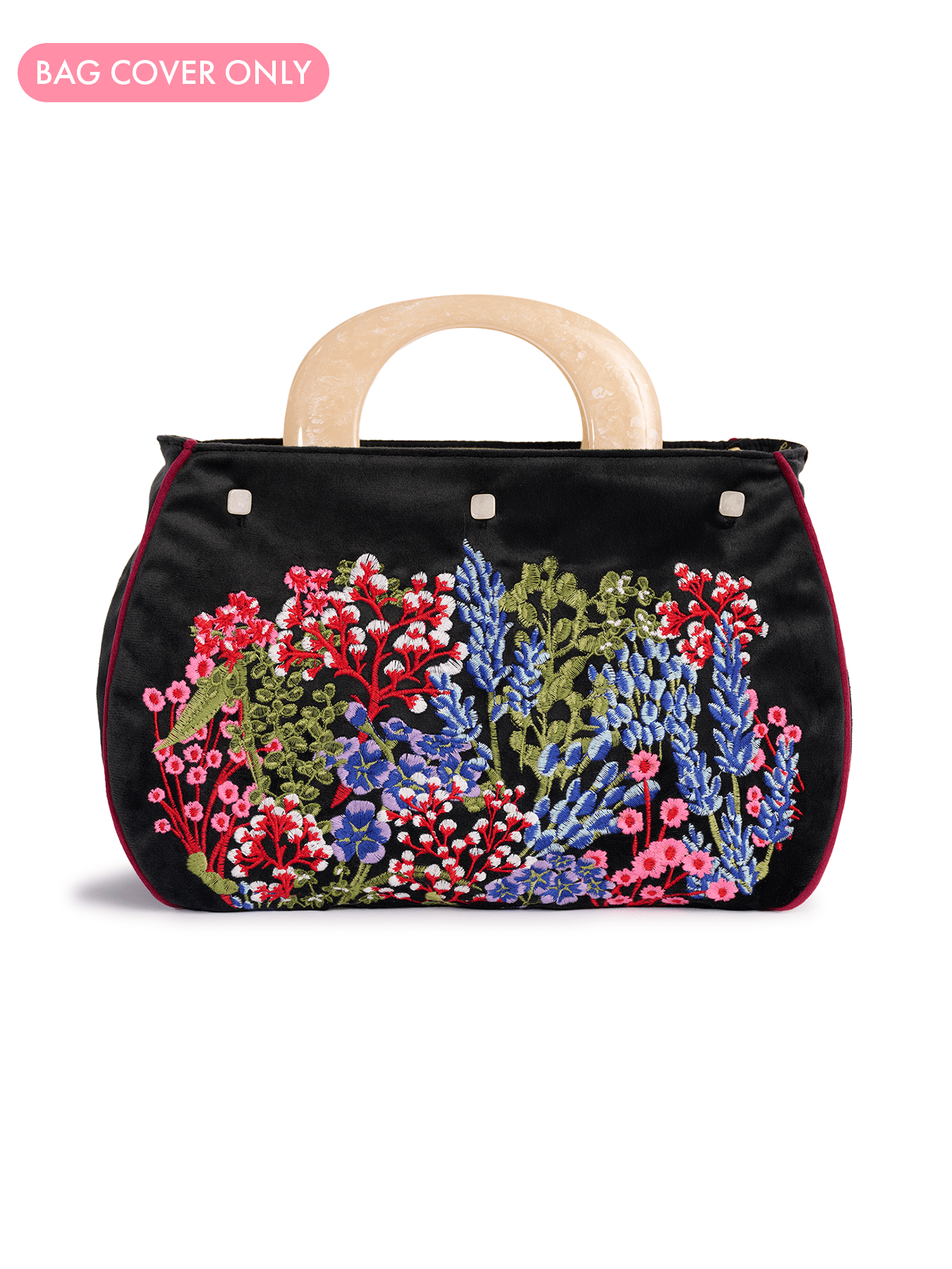 BAG COVER embroidered velvet Spring Meadow - Lesley Evers - Accessories - birds - Bonnie cover