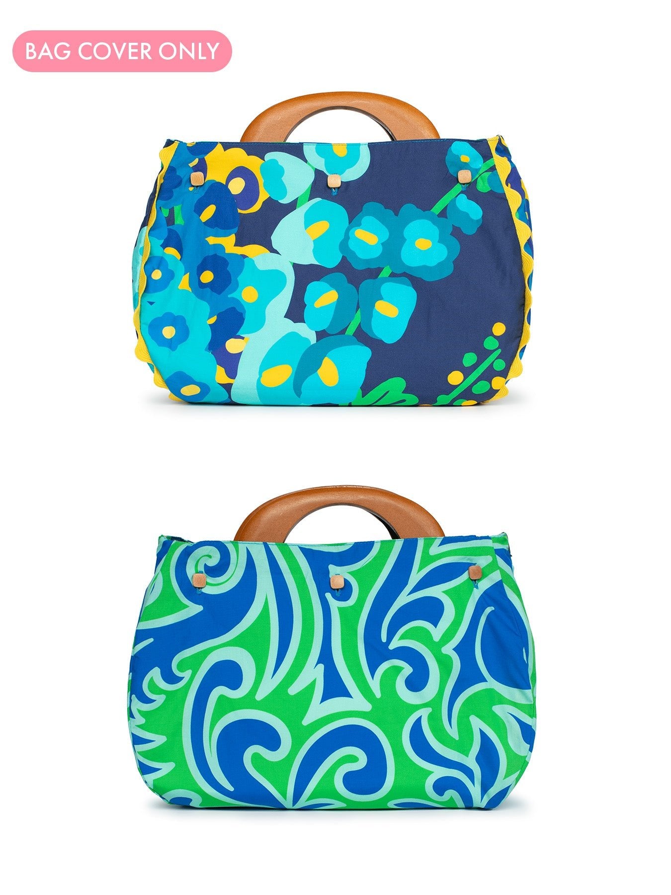 BAG COVER Filigree Blue and Green & Hollyhock Blue – Lesley Evers