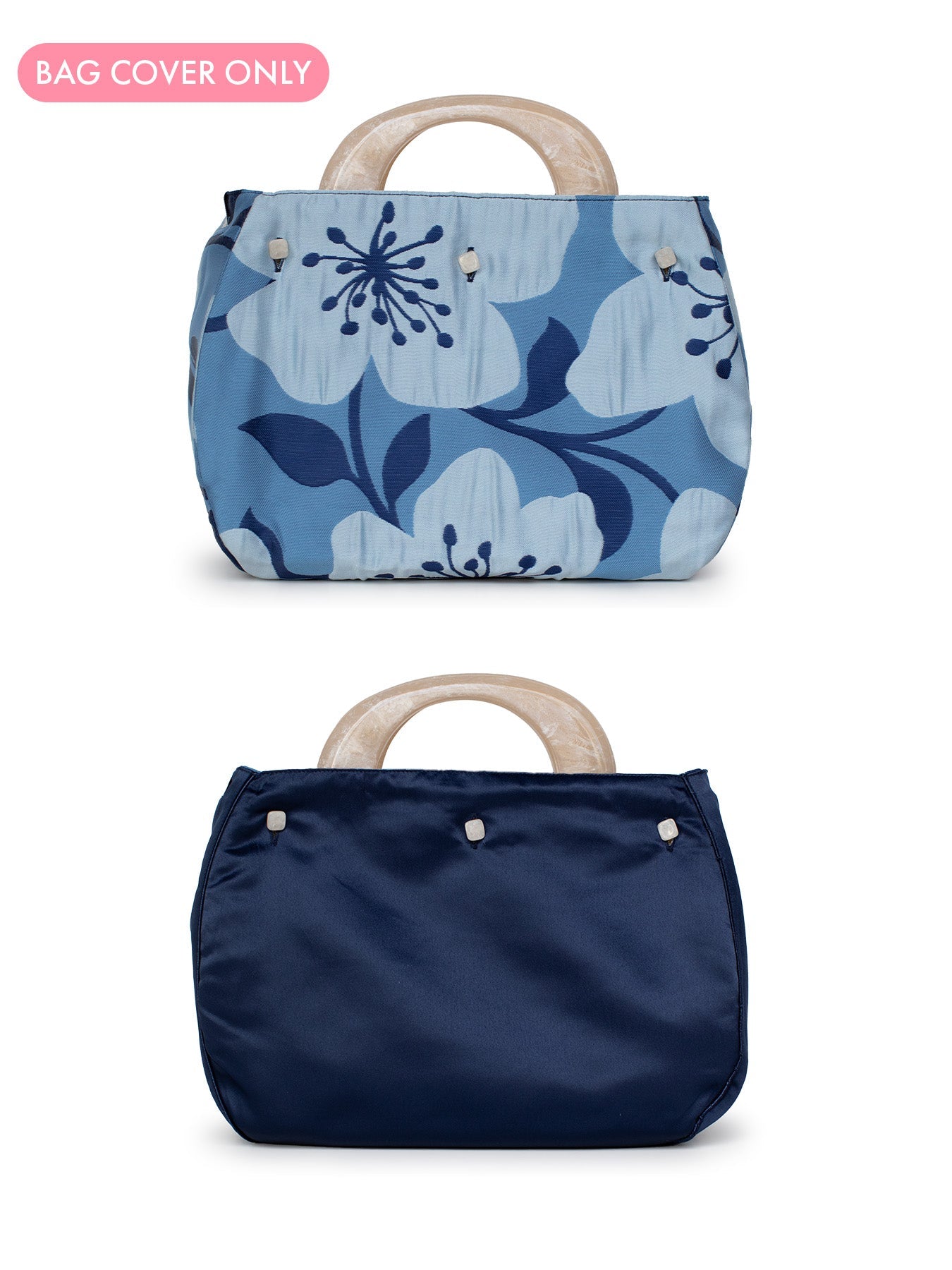 BAG COVER Garden Wall Blue & Navy Satin - Lesley Evers - Accessories - birds - Bonnie cover