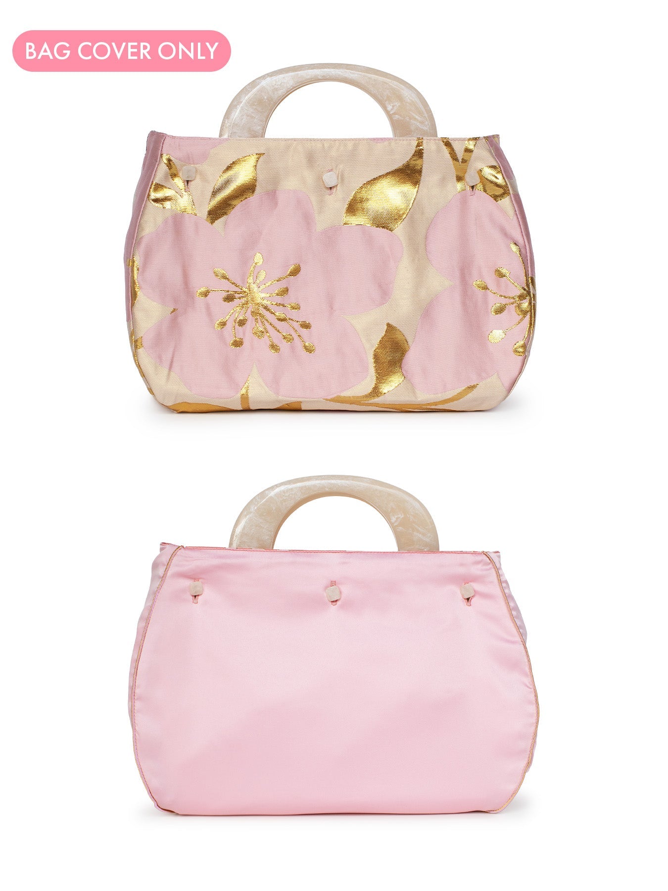 BAG COVER Garden Wall Pink & Pink Satin - Lesley Evers - Accessories - birds - Bonnie cover