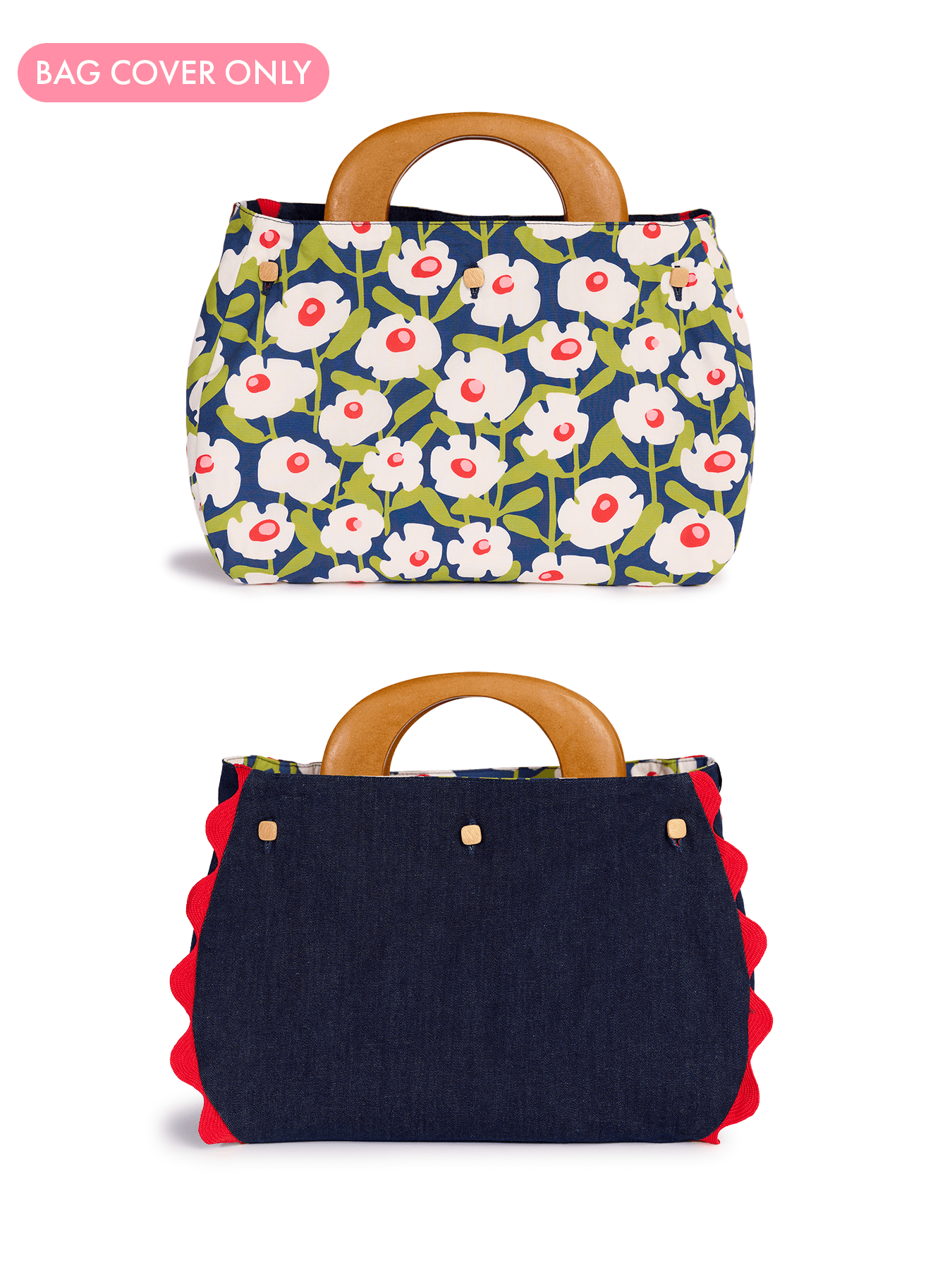 BAG COVER Mod Blooms & Denim - Lesley Evers - Accessories - birds - Bonnie cover