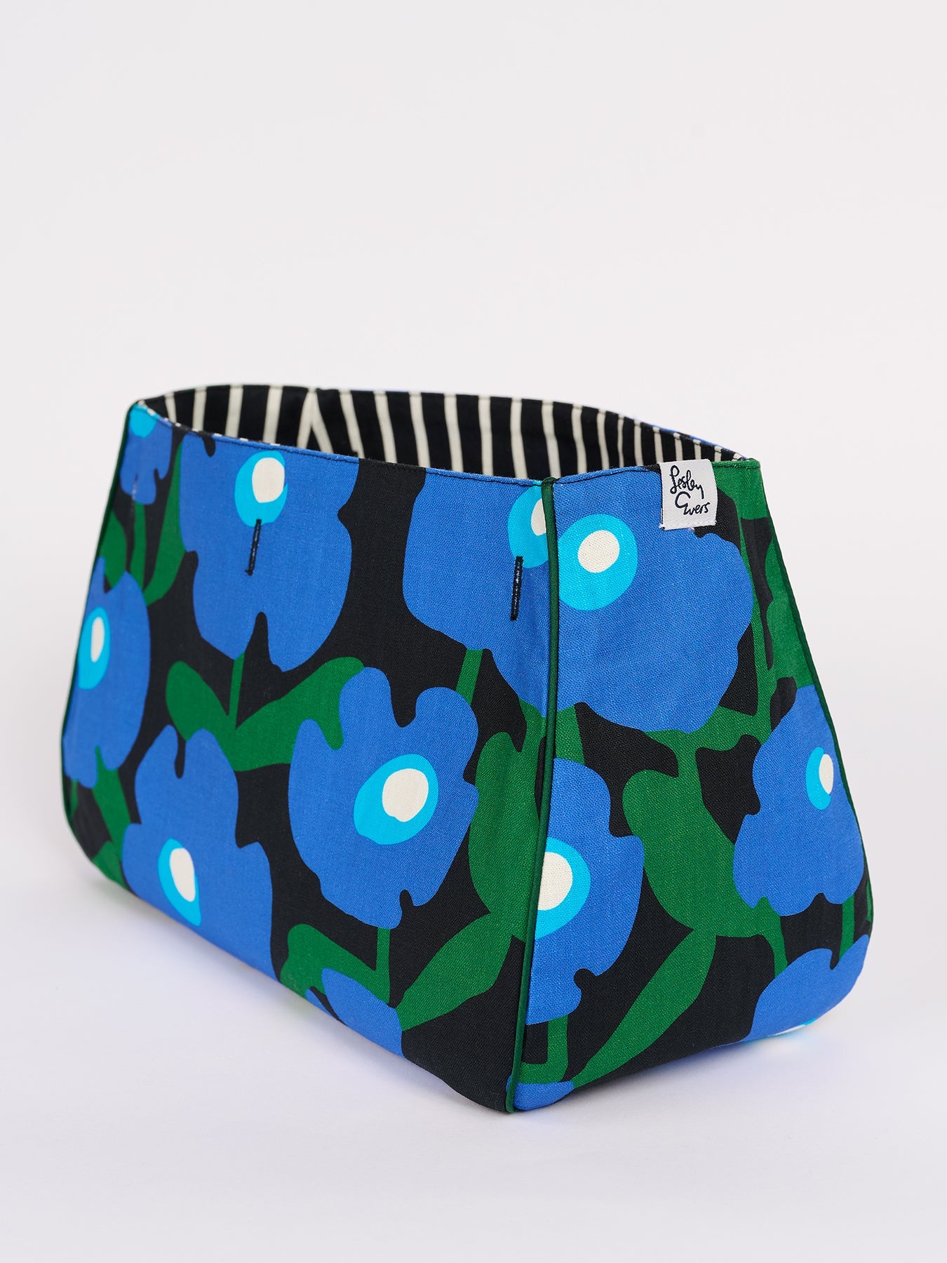 BAG COVER Mod Blossoms Navy & Black and White Stripe - Lesley Evers - Accessories - birds - Bonnie cover