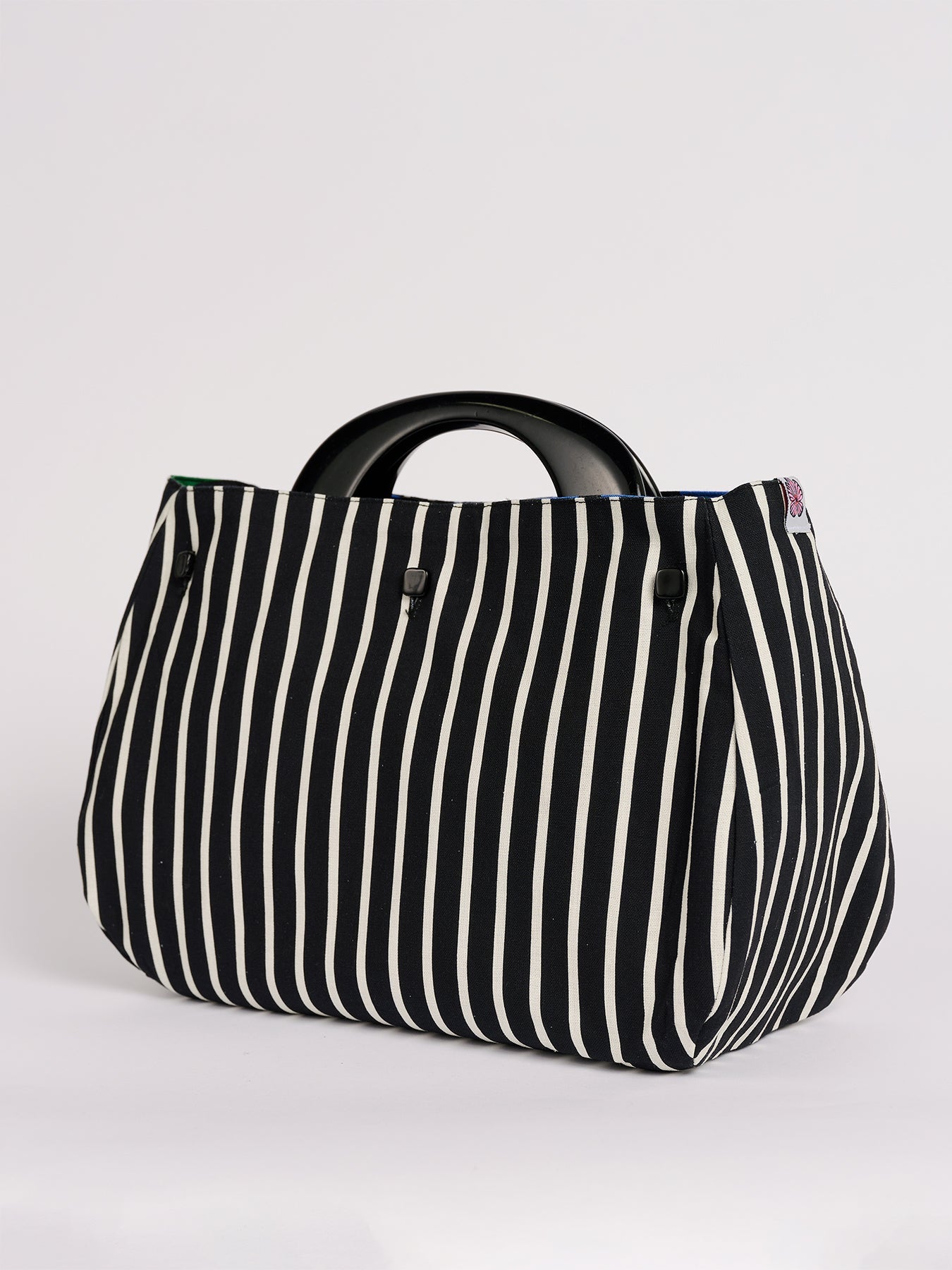 BAG COVER Mod Blossoms Navy & Black and White Stripe - Lesley Evers - Accessories - birds - Bonnie cover