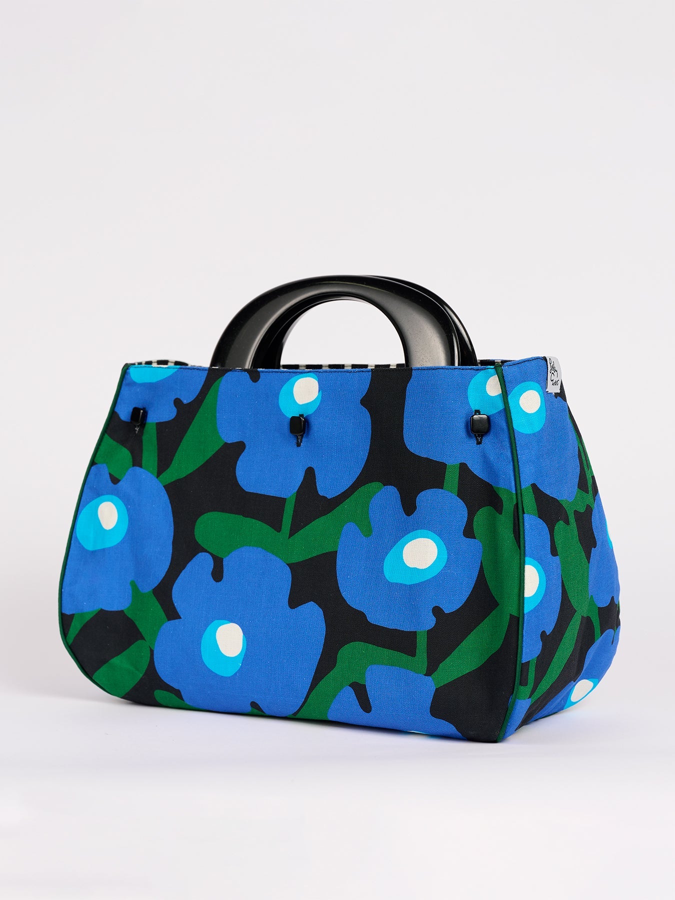 BAG COVER Mod Blossoms Navy & Black and White Stripe - Lesley Evers - Accessories - birds - Bonnie cover