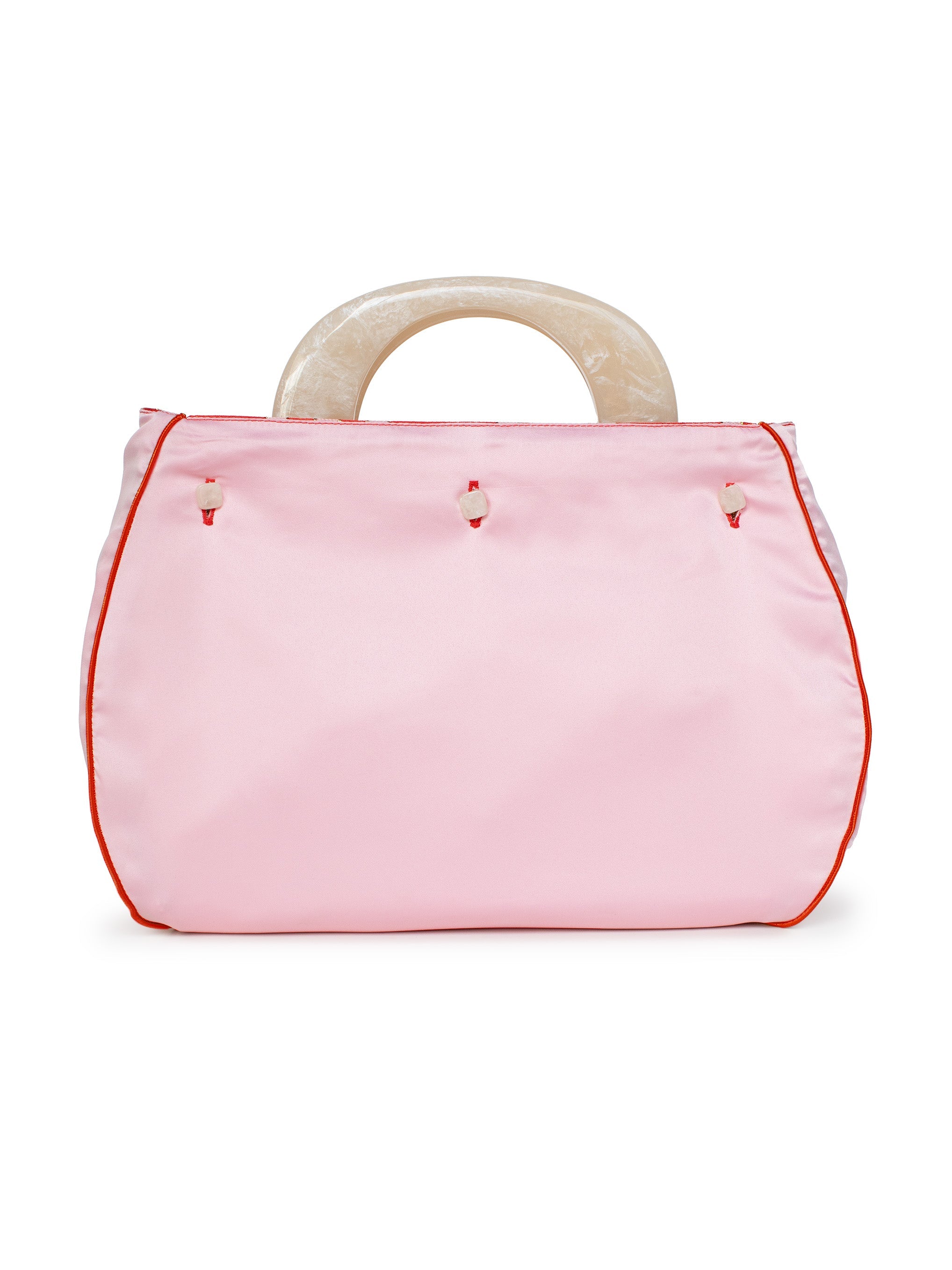 BAG COVER Pavilion Red & Pink Satin - Lesley Evers - Accessories - birds - Bonnie cover