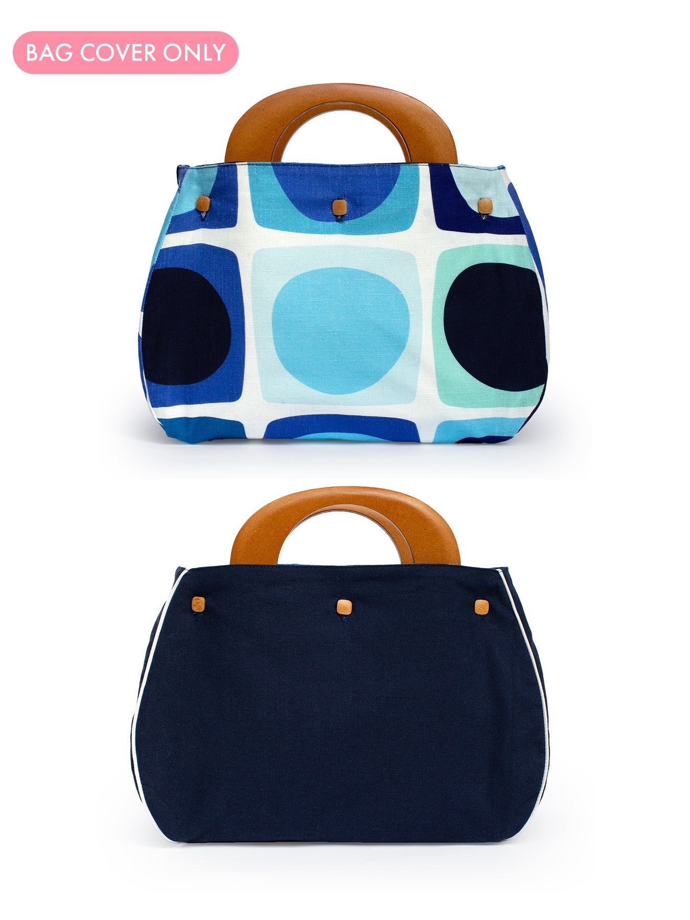 BAG COVER Sea Glass Blue & Navy – Lesley Evers