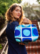 BAG COVER Sea Glass Blue & Navy - Lesley Evers - Accessories - Bonnie cover - Giftable