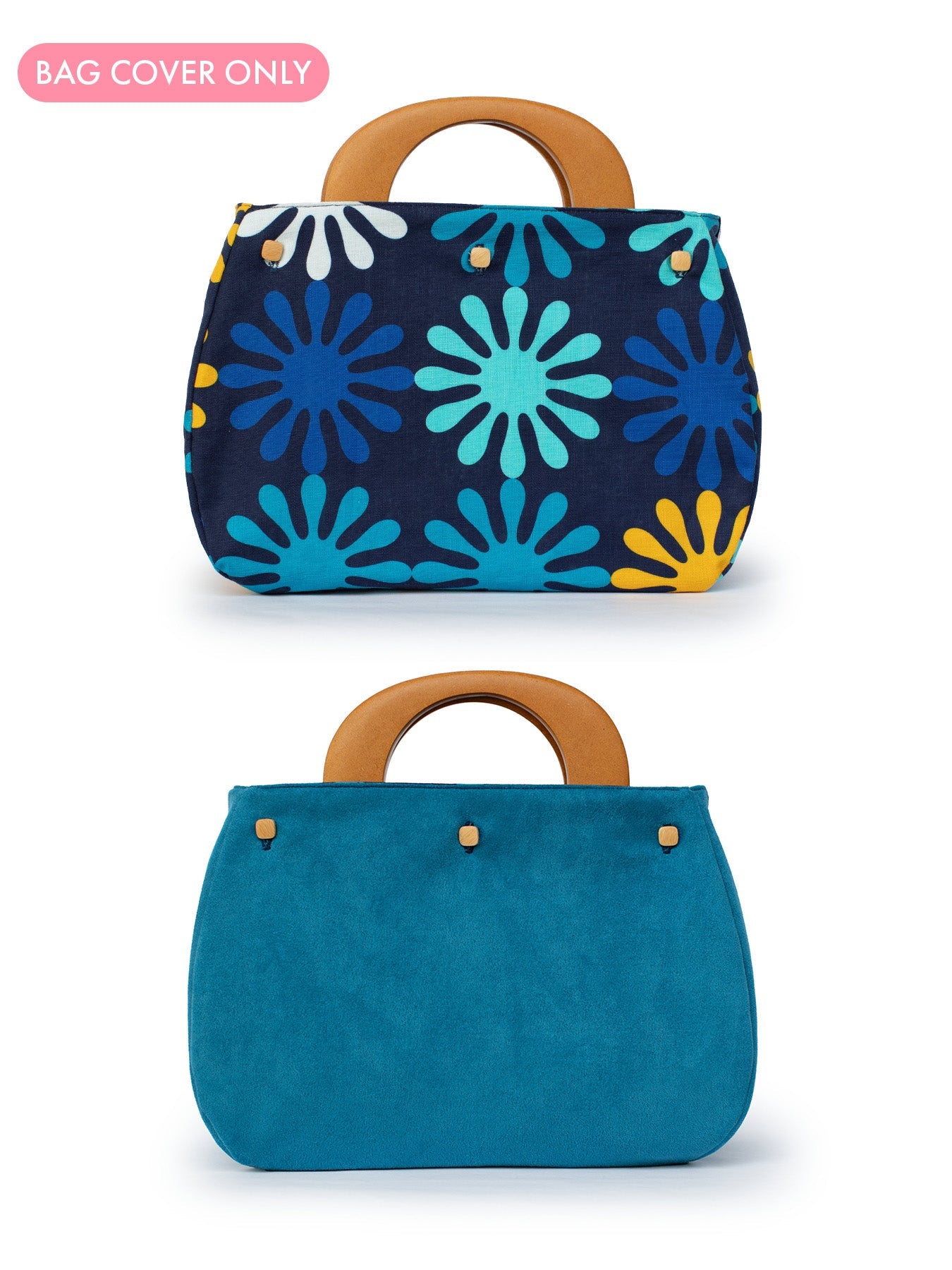BAG COVER Spritz Blue & Teal Faux Suede – Lesley Evers