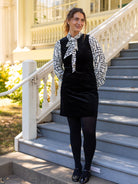 BEATRICE dress Black Corduroy - Lesley Evers - cotton dress - Dress - Printed Dress