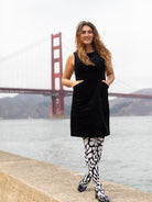 BEATRICE dress Black Corduroy - Lesley Evers - cotton dress - Dress - Printed Dress