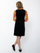 BEATRICE dress Black Corduroy - Lesley Evers-cotton dress-Dress-Printed Dress