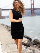 BEATRICE dress Black Corduroy - Lesley Evers - cotton dress - Dress - Printed Dress