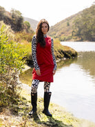 BEATRICE dress Red Corduroy - Lesley Evers - cotton dress - Dress - Printed Dress