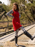 BEATRICE dress Red Corduroy - Lesley Evers - cotton dress - Dress - Printed Dress