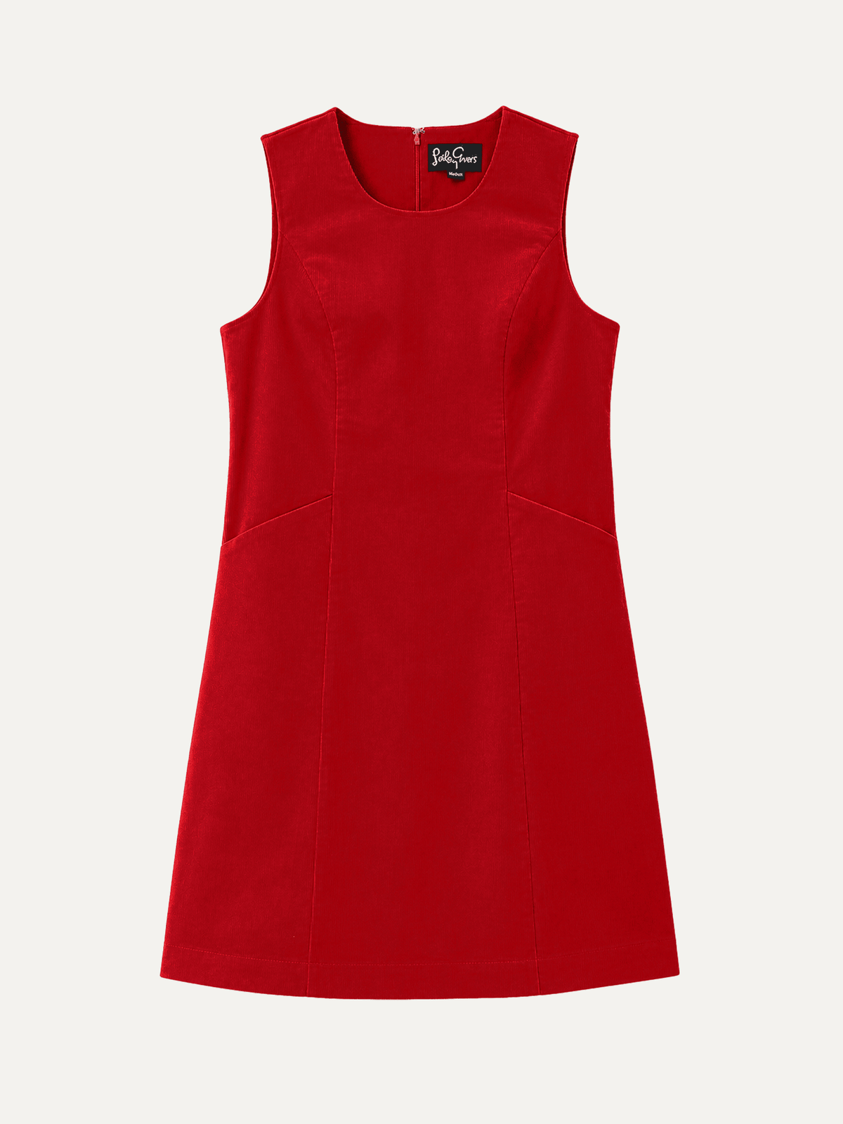BEATRICE dress Red Corduroy - Lesley Evers-cotton dress-Dress-Printed Dress