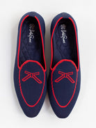 BELGIAN LOAFER Navy & Red - Lesley Evers - knit shoe - loafer - shoe