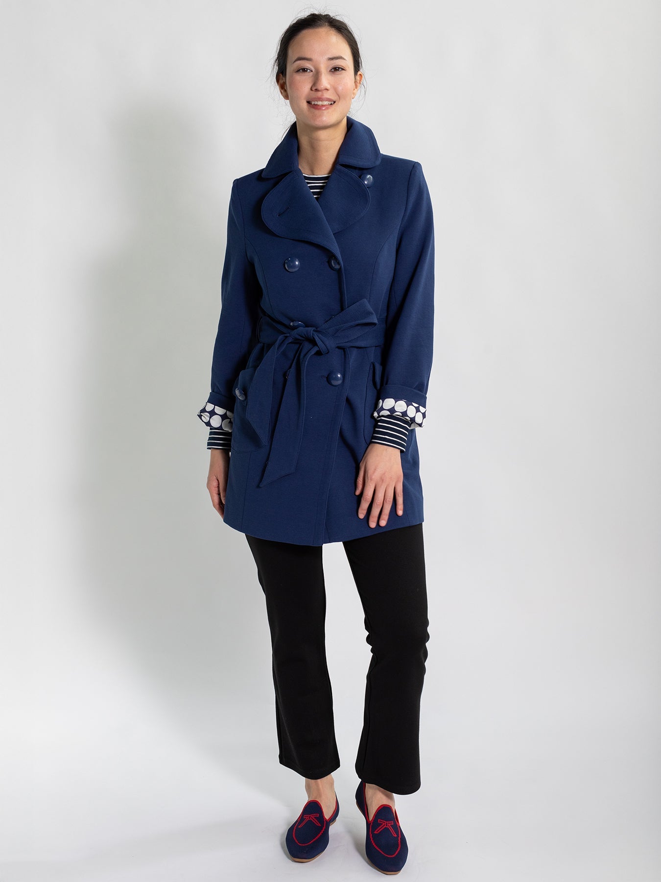 BELGIAN LOAFER Navy & Red - Lesley Evers - knit shoe - loafer - shoe