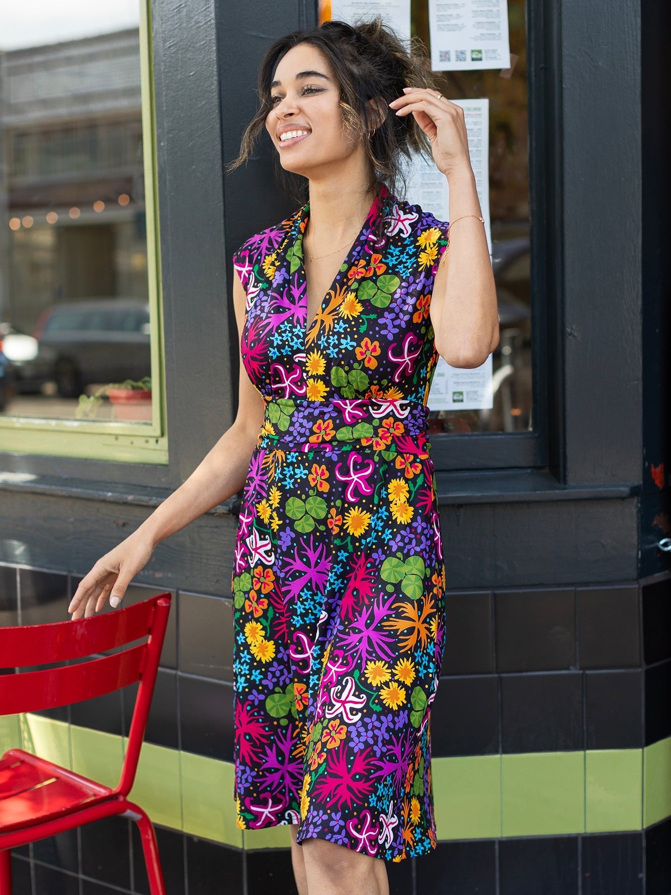 BETSY dress Backyard Flowers – Lesley Evers