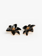 BLACK ORCHID Enamel Earrings - Lesley Evers - Accessories - accessory - dinner with friends