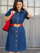 BLAKE Belt Strap - Lesley Evers - barcelona - barcelona blue - black and white fern