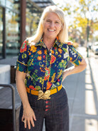 BLAKE Belt Strap - Lesley Evers - barcelona - barcelona blue - black and white fern