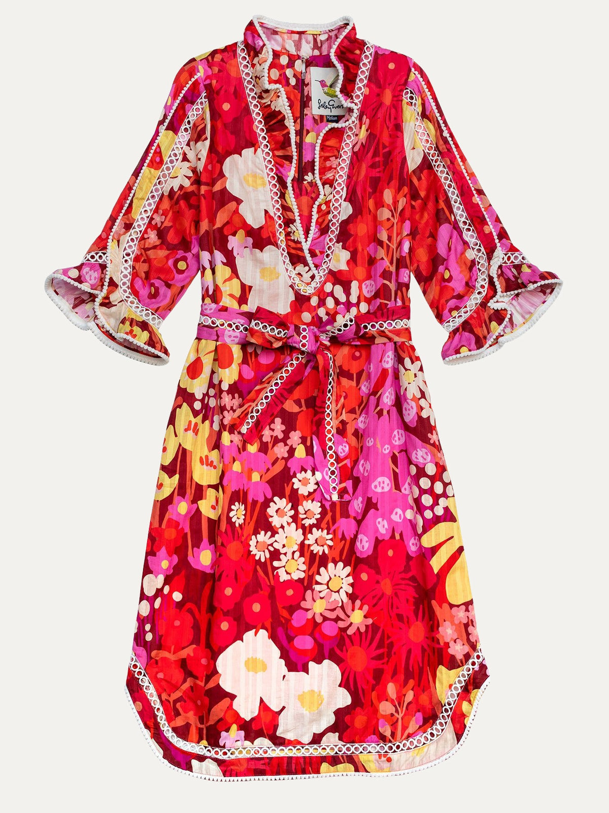 BRIANNA dress Garden Party Pink - Lesley Evers-cotton dress-Dress-floral