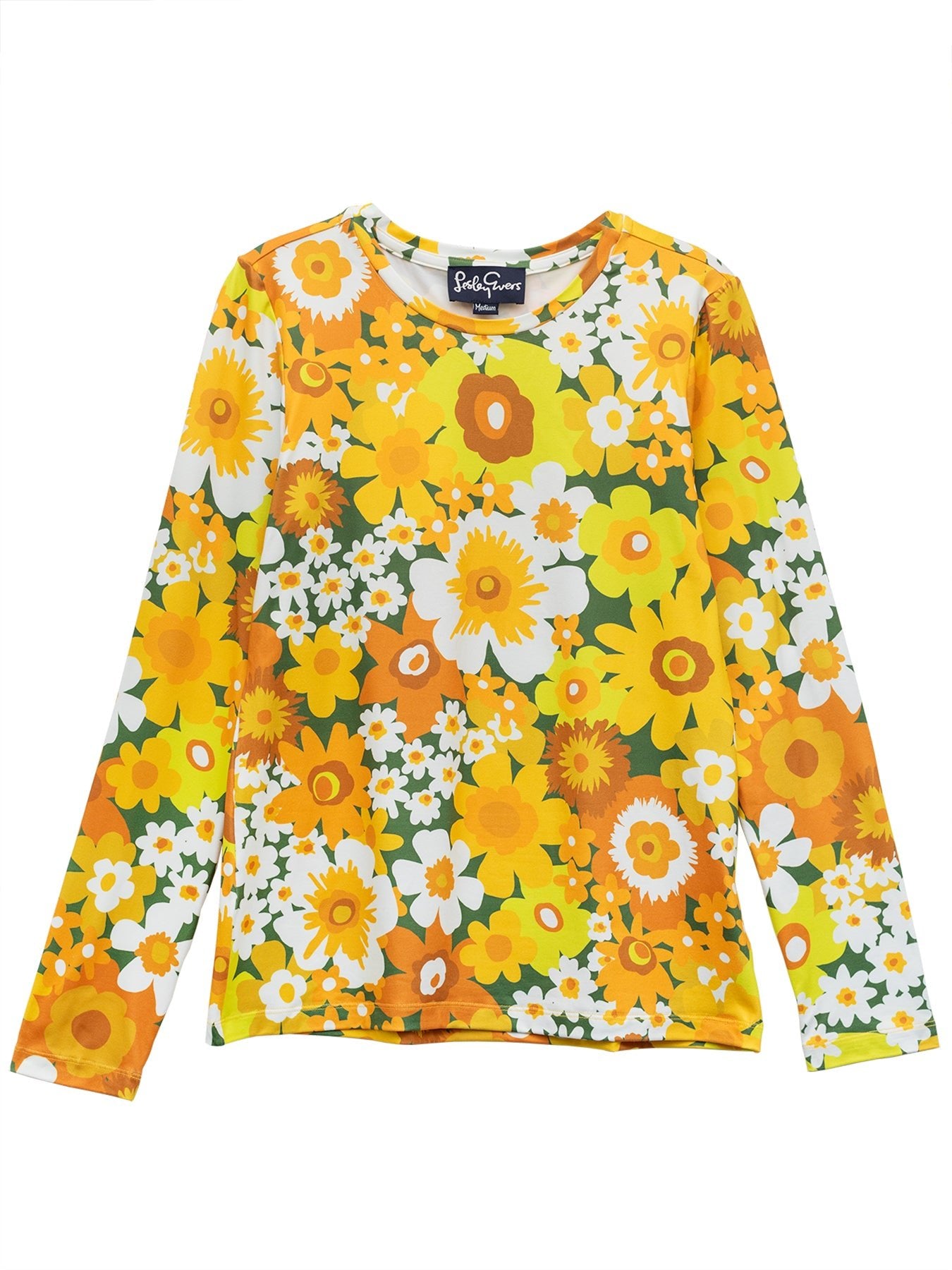 BRIDGET tee Flower Power Yellow - Lesley Evers - Best Seller - flower power yellow - Shop