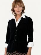 BRITT blazer Black Velour - Lesley Evers-Jacket-Shop-Shop/All Products
