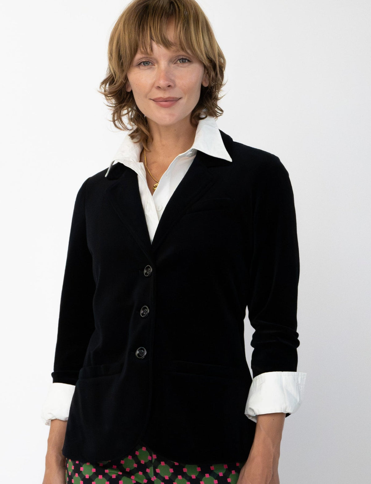 BRITT blazer Black Velour - Lesley Evers-Jacket-Shop-Shop/All Products