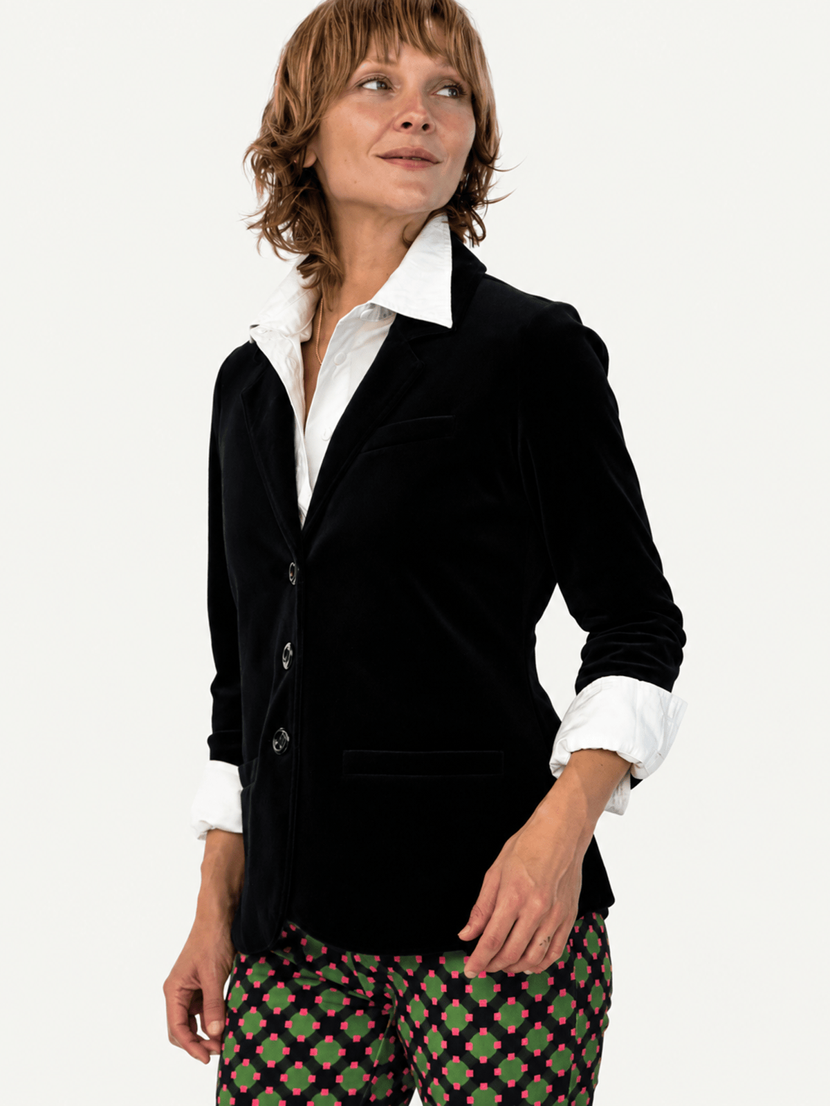 BRITT blazer Black Velour - Lesley Evers-Jacket-Shop-Shop/All Products