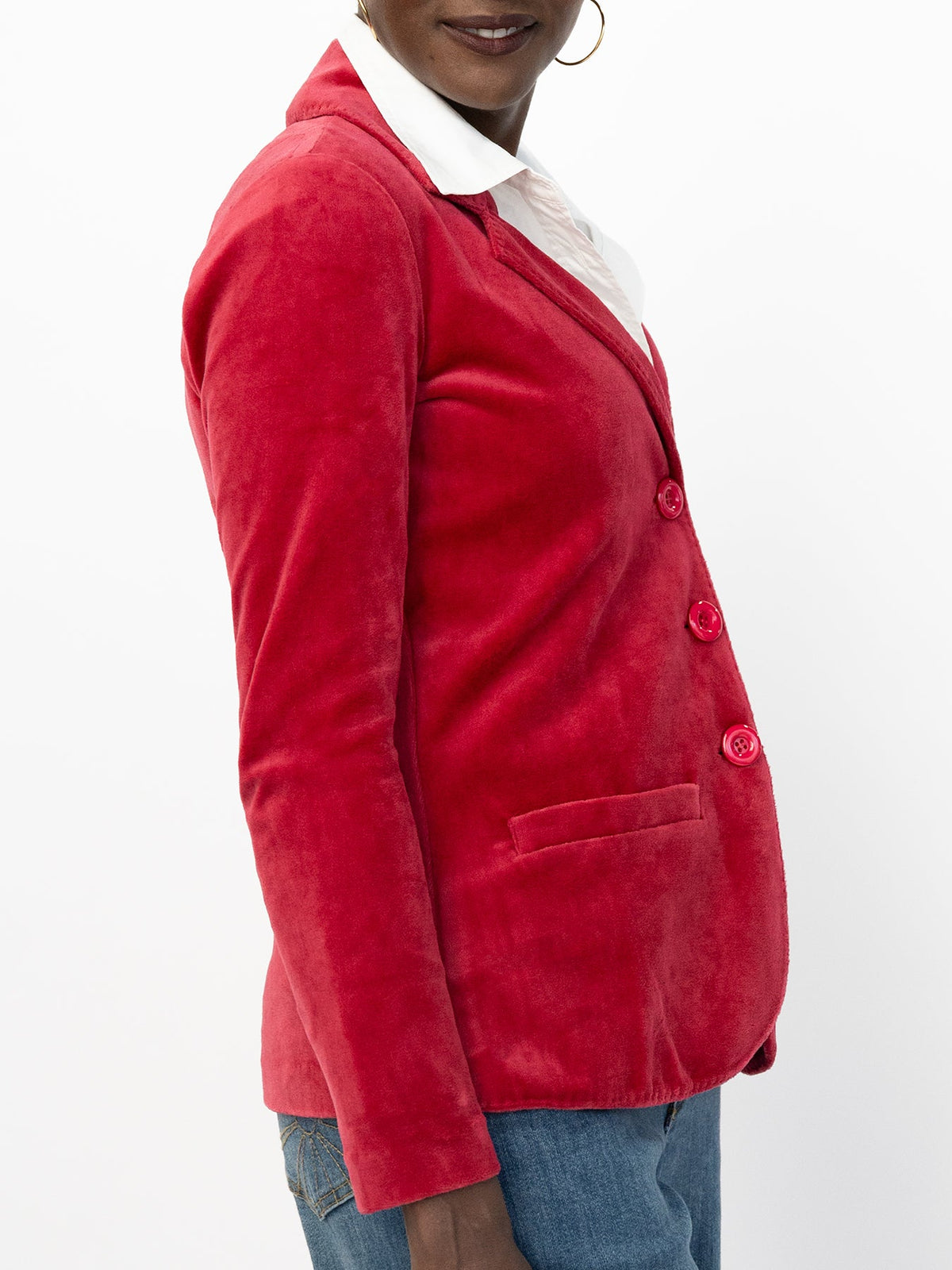 BRITT blazer Burgundy Velour - Lesley Evers-Jacket-Shop-Shop/All Products