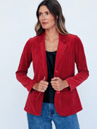 BRITT blazer Burgundy Velour - Lesley Evers-Jacket-Shop-Shop/All Products
