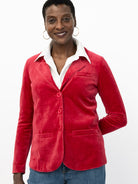 BRITT blazer Burgundy Velour - Lesley Evers-Jacket-Shop-Shop/All Products