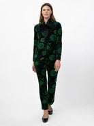 BRITT blazer Embroidered Velvet Green - Lesley Evers-Jacket-Shop-Shop/All Products