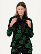 BRITT blazer Embroidered Velvet Green - Lesley Evers-Jacket-Shop-Shop/All Products