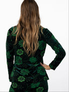 BRITT blazer Embroidered Velvet Green - Lesley Evers-Jacket-Shop-Shop/All Products