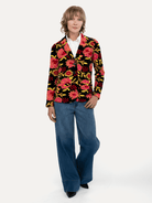 BRITT blazer Embroidered Velvet Pink - Lesley Evers-Jacket-Shop-Shop/All Products