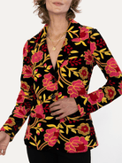 BRITT blazer Embroidered Velvet Pink - Lesley Evers-Jacket-Shop-Shop/All Products
