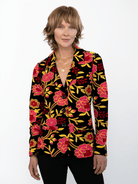 BRITT blazer Embroidered Velvet Pink - Lesley Evers-Jacket-Shop-Shop/All Products