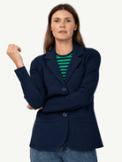 BRITT blazer Navy Ponte - Lesley Evers-Jacket-Shop-Shop/All Products