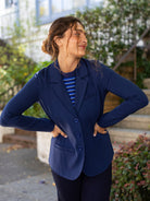BRITT blazer Navy Ponte - Lesley Evers - Black - Jacket - Shop